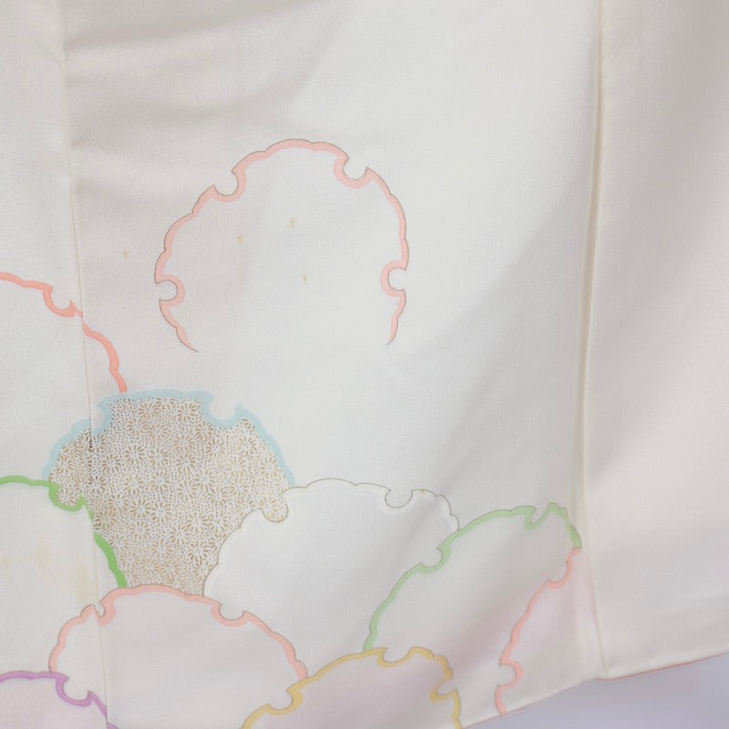 Used kimono (Houmongi) M-size 100% silk /1147