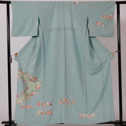 Used kimono (Houmongi) M-size 100% silk /1149