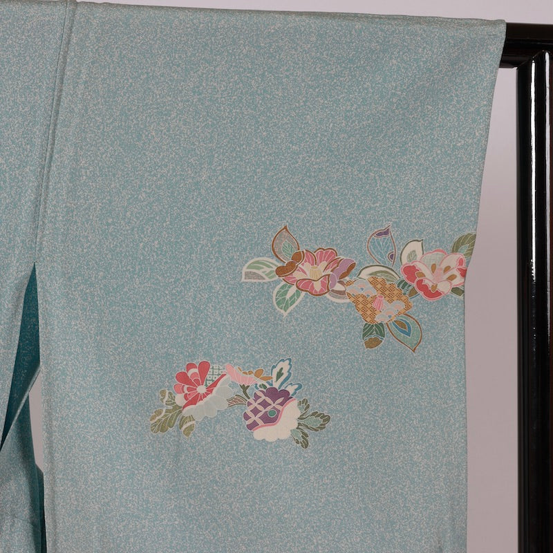 Used kimono (Houmongi) M-size 100% silk /1149
