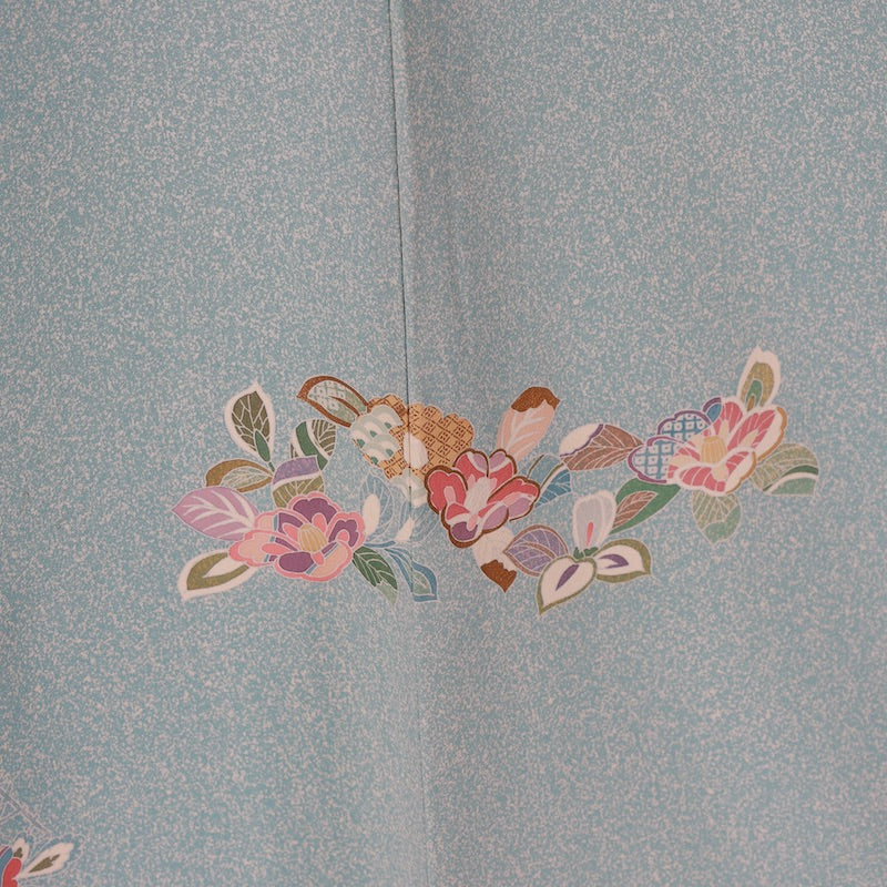 Used kimono (Houmongi) M-size 100% silk /1149