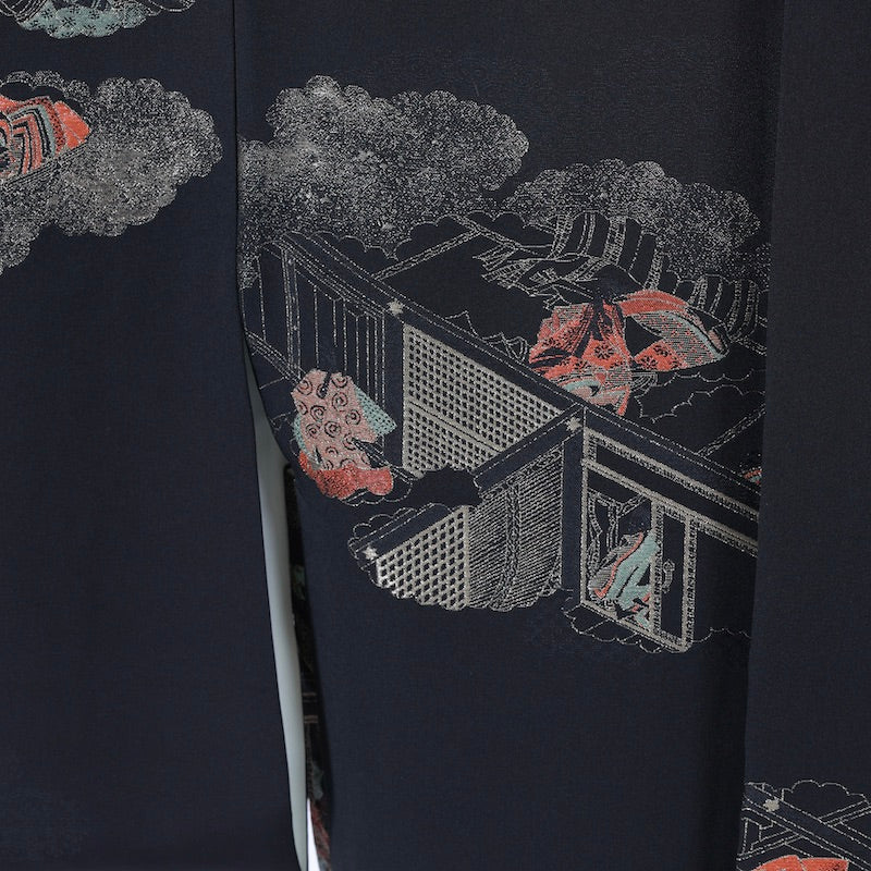 Used kimono jacket (Haori) M-size 100% silk /1137