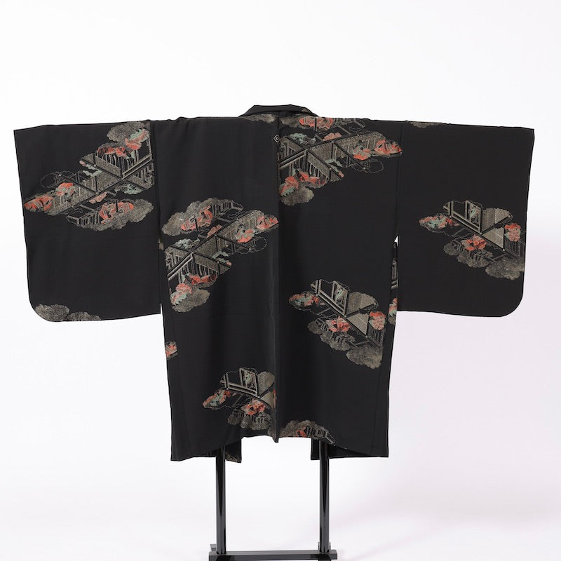 Used kimono jacket (Haori) M-size 100% silk /1137