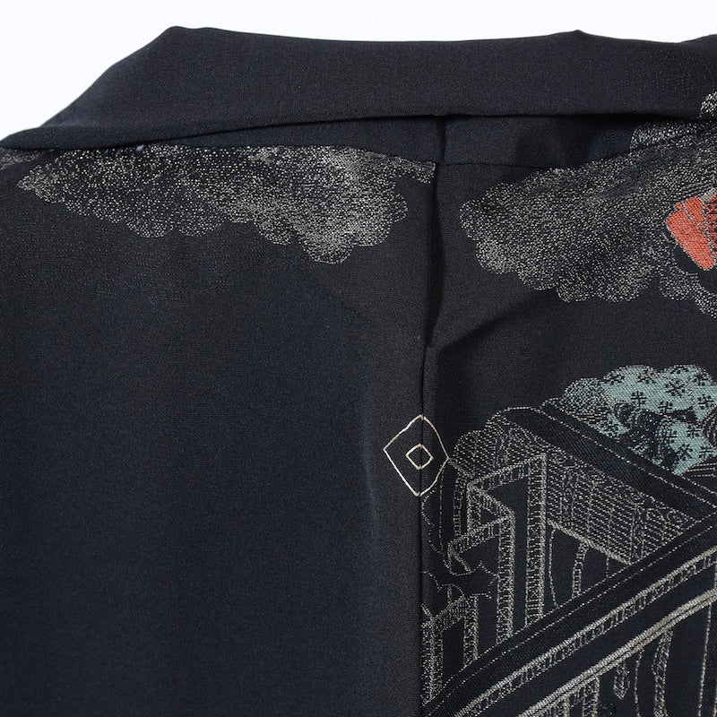 Used kimono jacket (Haori) M-size 100% silk /1137