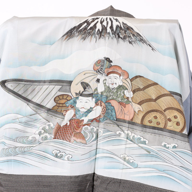 Used kimono, jacket 2piece set , men’s M-size 100% silk / 1176