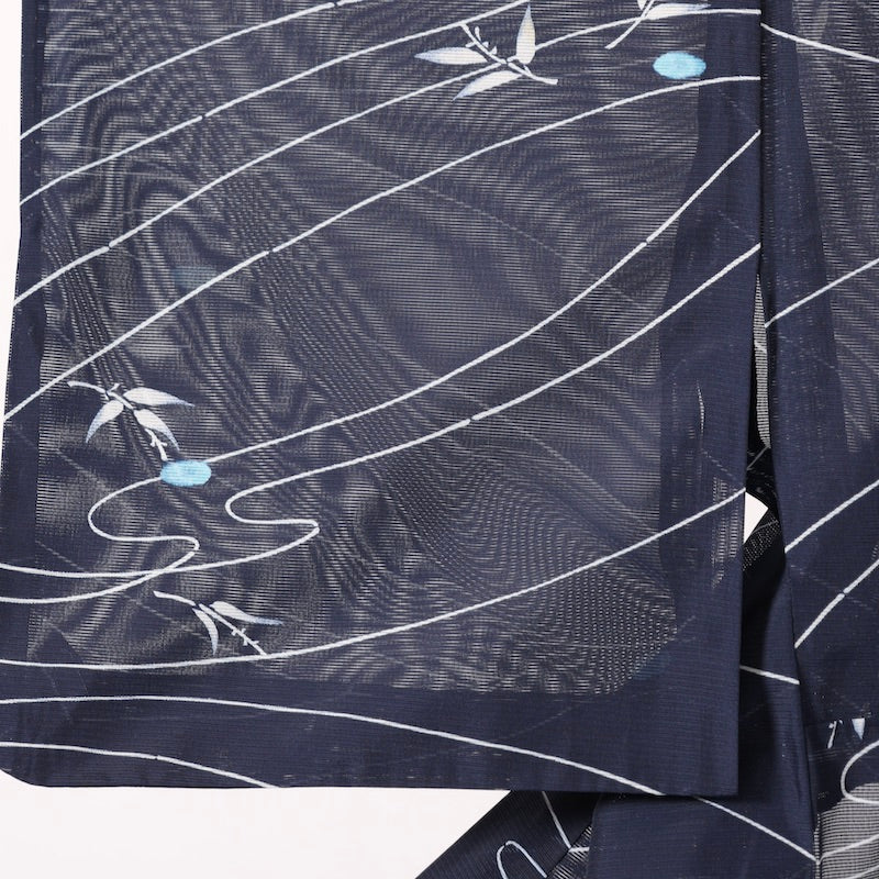 Used summer kimono (Komon) L-size washable polyester / 1230