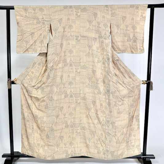 Japanese kimono (Komon) L-size 100% silk /820