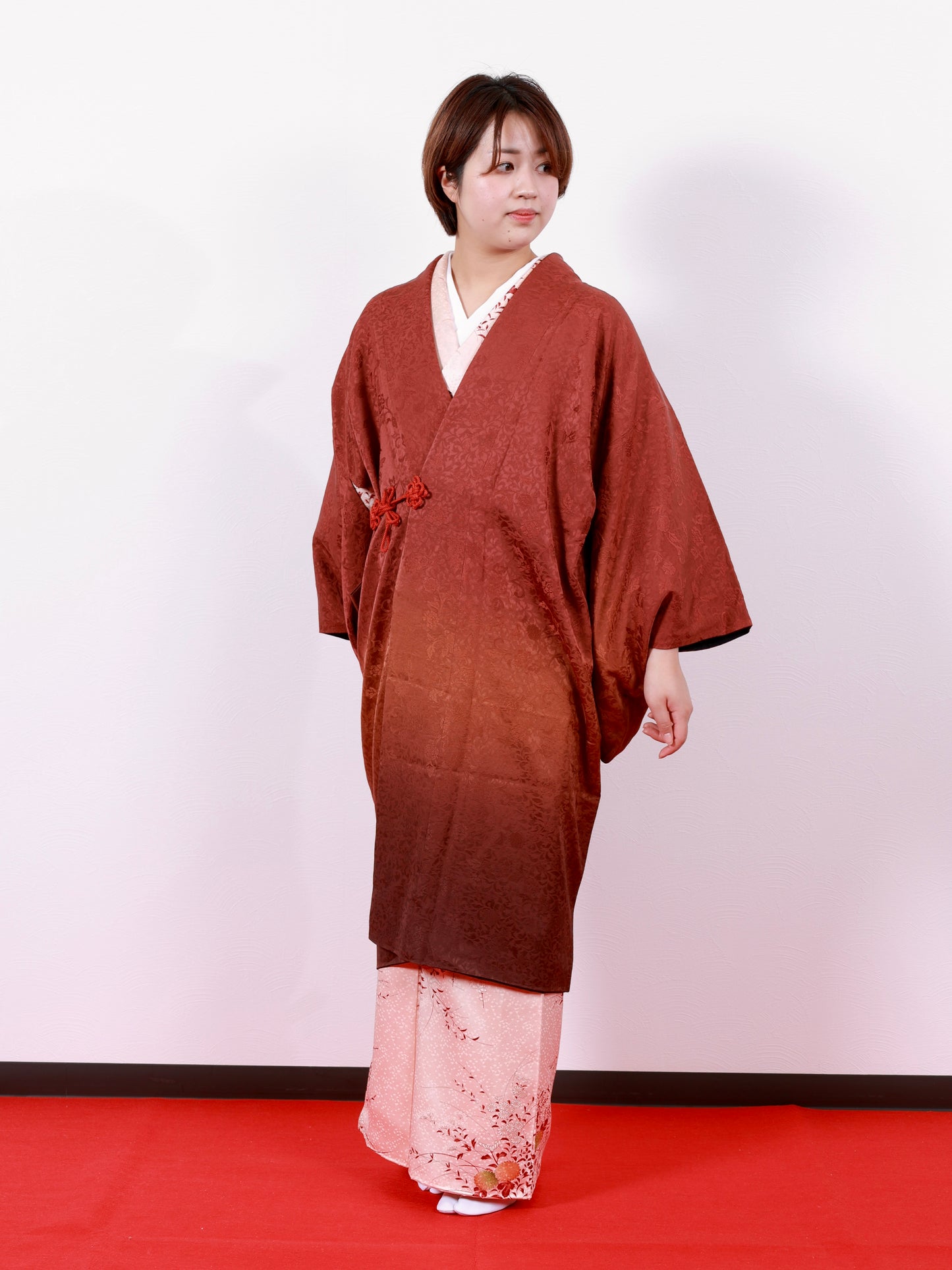 Japanese kimono Jacket (Dotyugi) reversible M-size 100% silk / 290