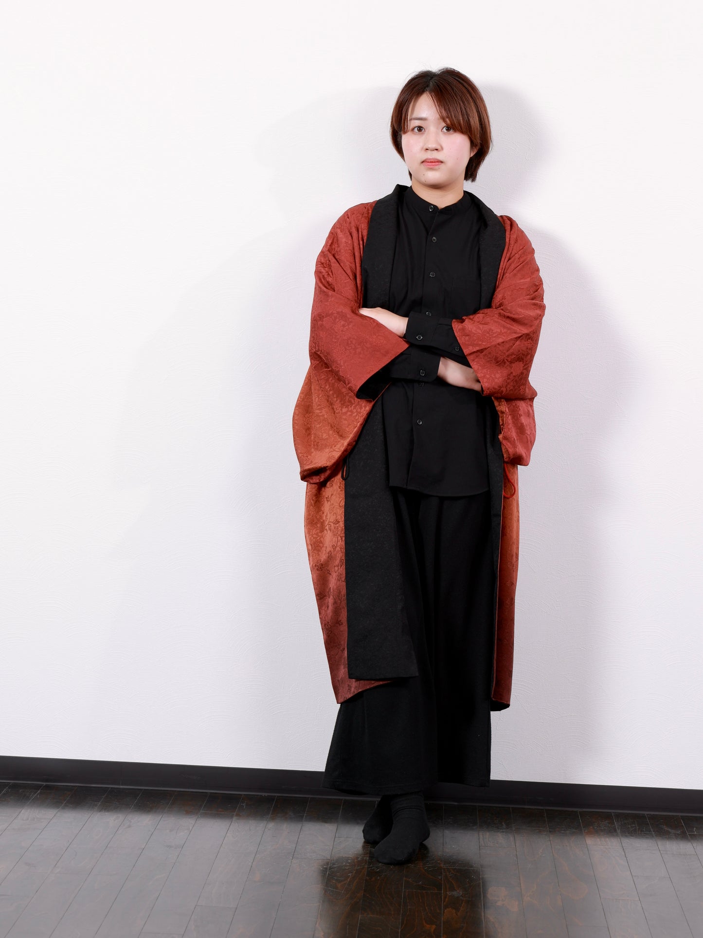 Japanese kimono Jacket (Dotyugi) reversible M-size 100% silk / 290