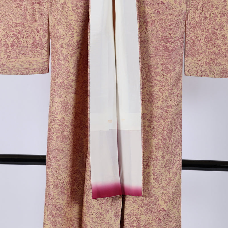 Japanese kimono (Komon) M-size 100%silk / 90