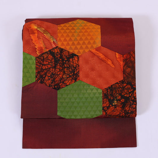 Vintage Japanese kimono sash belt (Nagoya-obi) 100% silk / 870