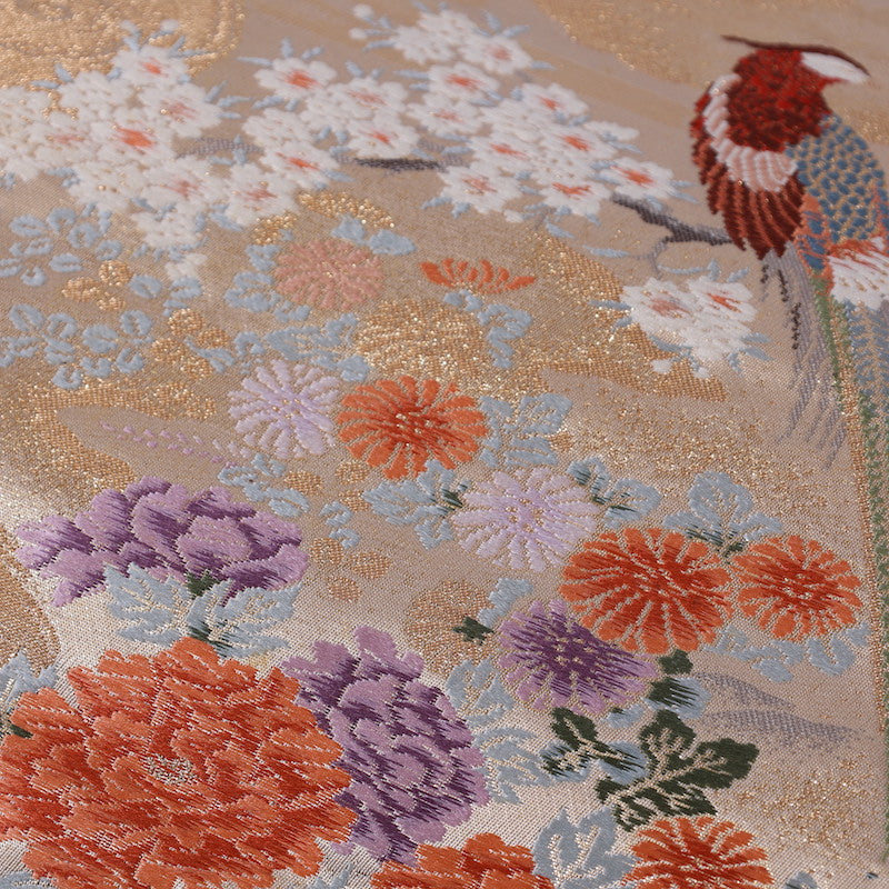 Vintage Japanese kimono sash belt (Hukuro-obi) 100% silk / 890