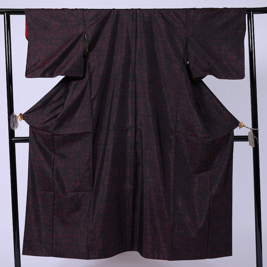 Vintage Japanese kimono (Tsumugi) M-size 100% silk / 899