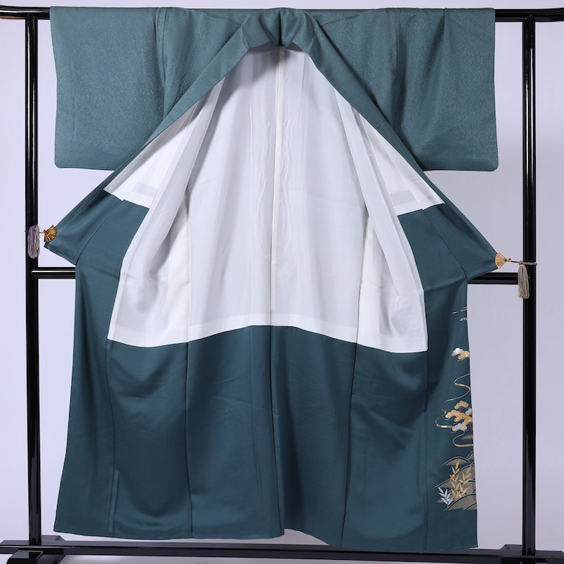 Japanese kimono (Irotomesode) M-size 100% silk / 909