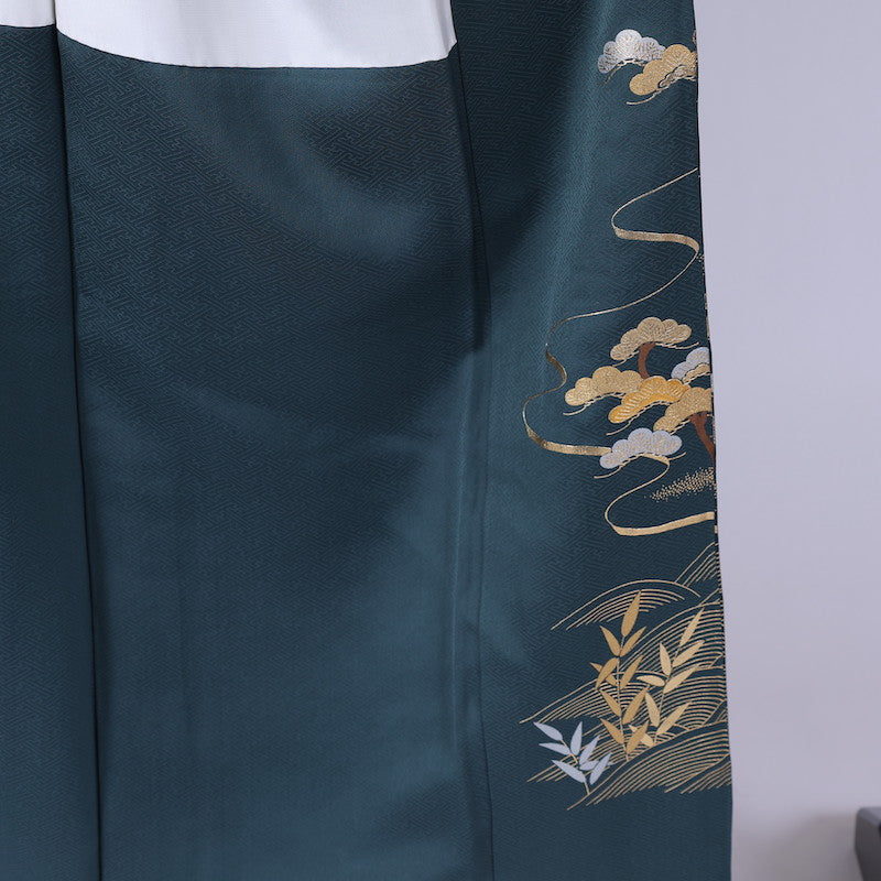 Japanese kimono (Irotomesode) M-size 100% silk / 909