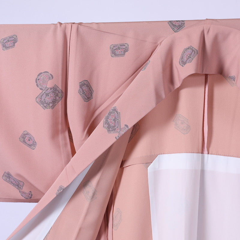 Japanese kimono (Komon)L-size washable polyester / 910