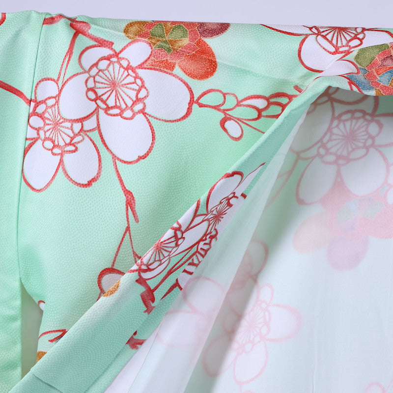 Japanese kimono (Komon) L-size washable polyester / 914