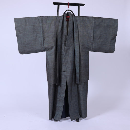 Japanese men’s kimono ,haori(jacket) 2piece set. silk /916