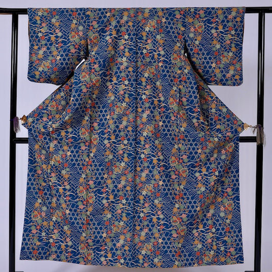 Japanese kimono (Komon) M-size washable polyester / 930