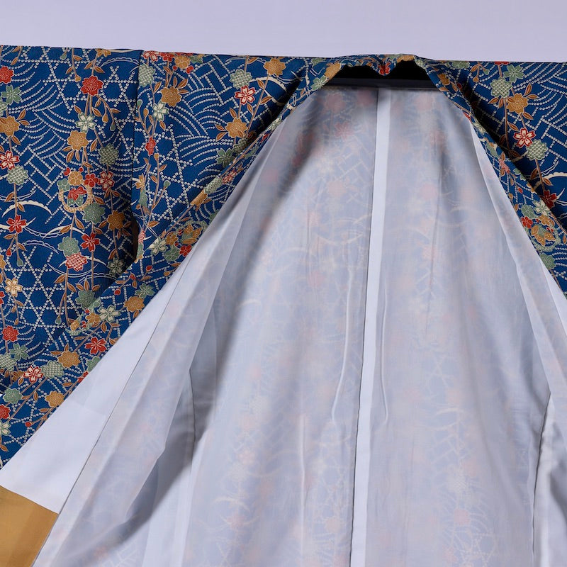 Japanese kimono (Komon) M-size washable polyester / 930