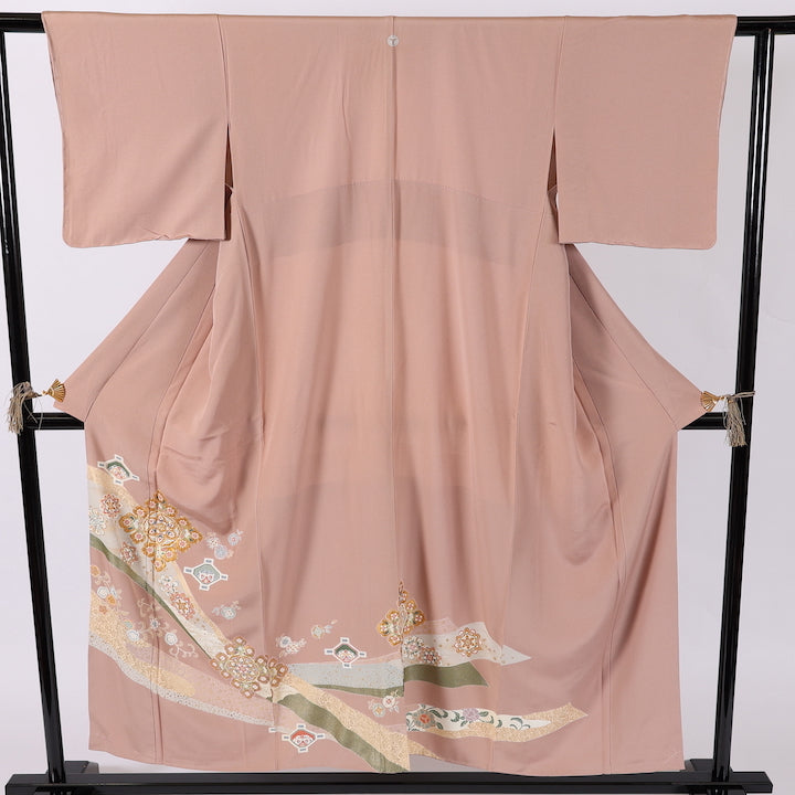 Japanese kimono (Irotomesode) M-size 100% silk / 388