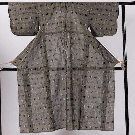 Japanese kimono (Tsumugi) S-size 100% silk summer / 393