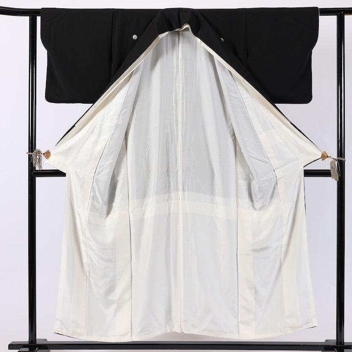 Japanese kimono (Kurotomesode) M-size 100% silk / 397