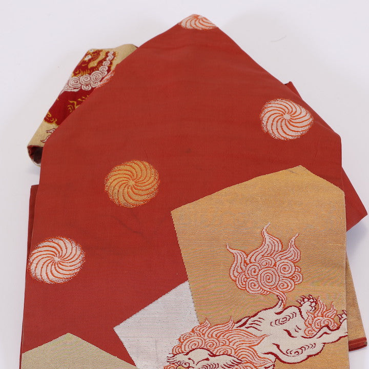 Vintage Japanese kimono sash belt (obi) 100% silk / 442