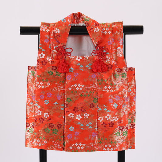 Antique Japanese kimono Children's jacket sash belt (obi) 100% silk / 443