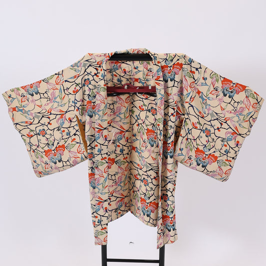 Antique Japanese kimono Jacket (Haori) M-size 100% silk / 459