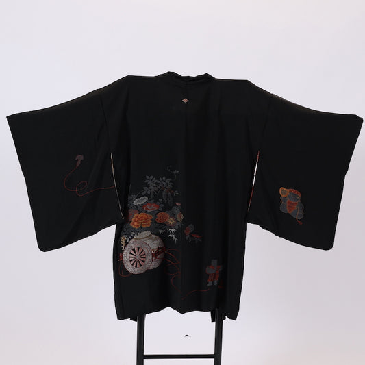 Vintage Japanese kimono Jacket (Haori) S-size 100% silk / 463