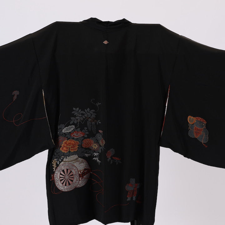 Vintage Japanese kimono Jacket (Haori) S-size 100% silk / 463