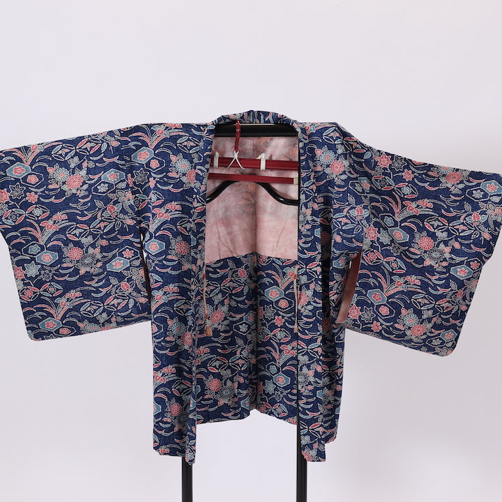 Japanese kimono Jacket (Haori)S -size 100% silk / 466