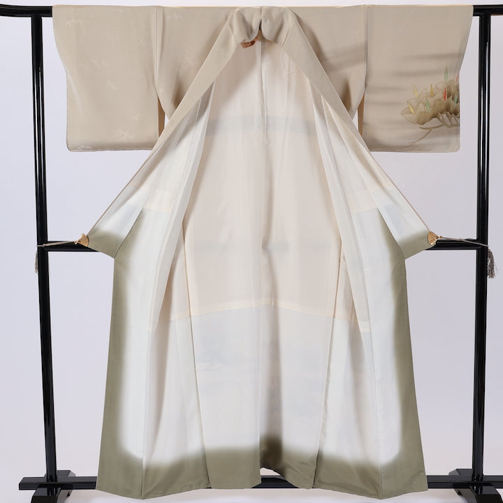 Japanese kimono (Irotomesode) M-size 100% silk / 483