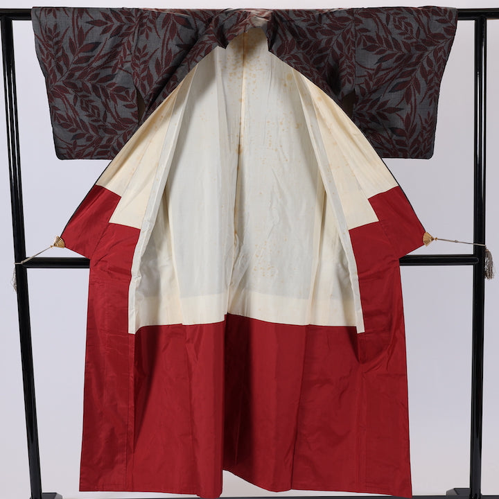 Vintage Japanese kimono (Tsumugi) M-size 100% silk / 485