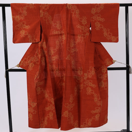 Vintage Japanese kimono (Tsumugi) M-size 100% silk / 486