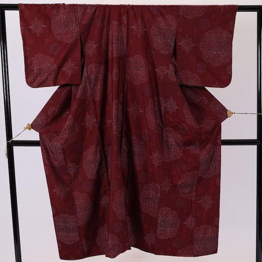 Antique Japanese kimono (Tsumugi) S-size 100% silk / 494