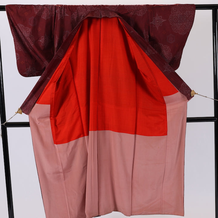 Antique Japanese kimono (Tsumugi) S-size 100% silk / 494