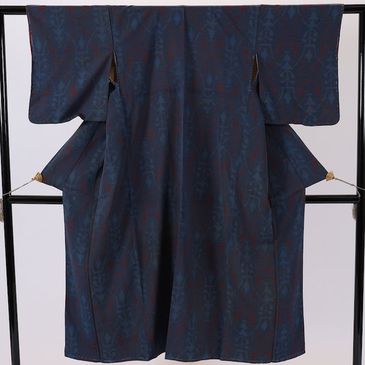 Vintage Japanese kimono (Tsumugi) S-size 100% silk / 497
