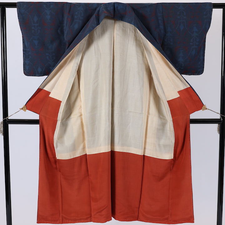 Vintage Japanese kimono (Tsumugi) S-size 100% silk / 497