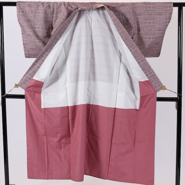Japanese kimono (Tsumugi) S-size 100% silk / 498