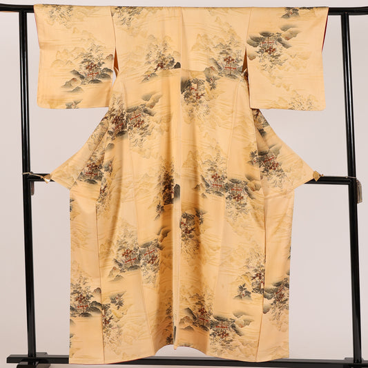 Japanese kimono (Komon) M-size 100%silk / 104