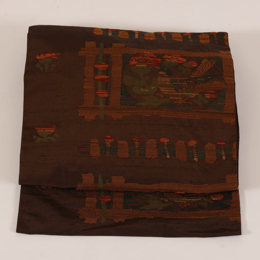 Vintage Japanese kimono sash belt (Nagoya-obi) 100%silk / 140