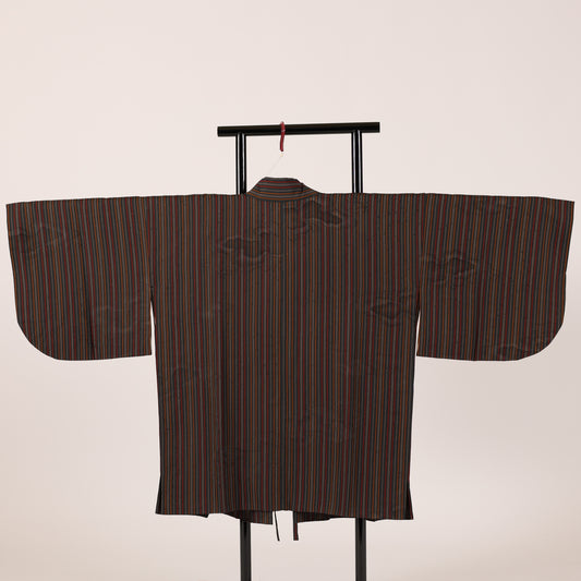 Japanese kimono coat M-size 100%silk / 117