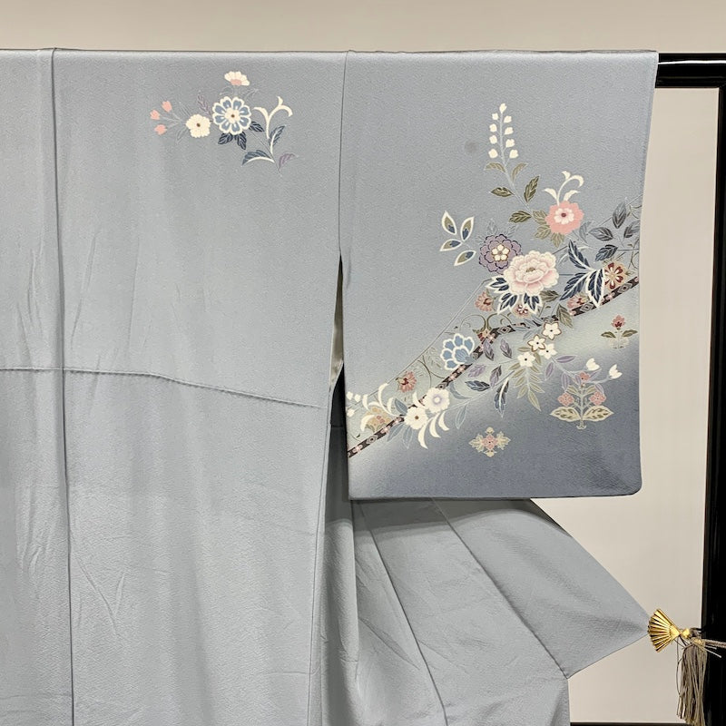 Japanese kimono (Houmongi) M-size 100% silk / 863