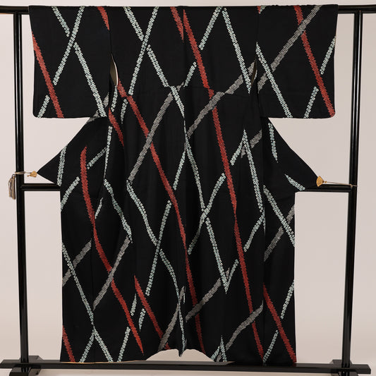 Vintage Japanese kimono (Komon) L-size 100%silk / 111