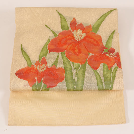 Vintage Japanese kimono sash belt (Nagoya-obi) 100%silk / 142