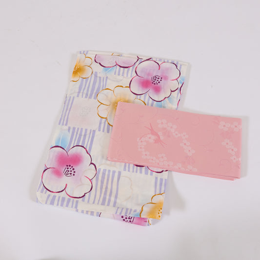 yukata,obi,footwear 3-piece set New/ 028