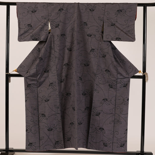 Japanese kimono (Tsumugi) M-size 100%silk / 107
