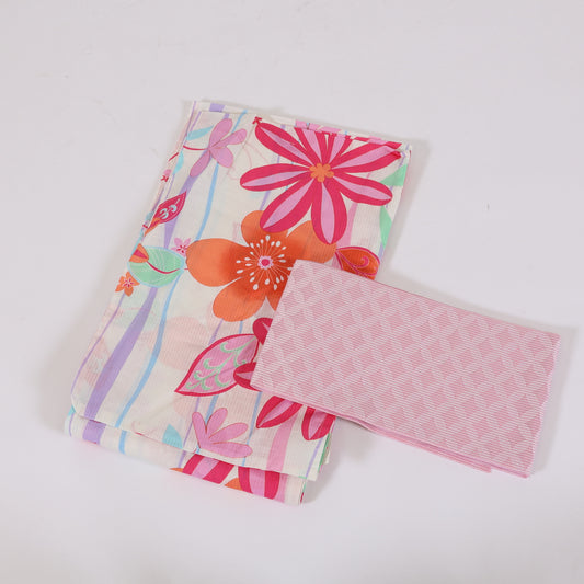 yukata,obi,footwear 3-piece set New/ 024