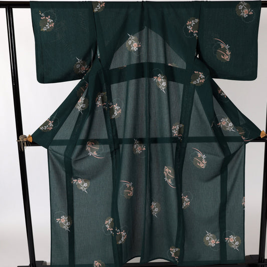 Japanese kimono (Komon) M-size polyester summer / 305